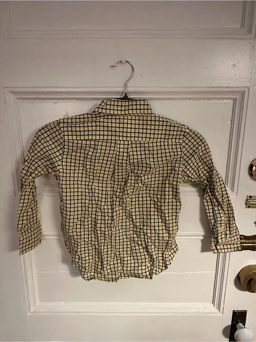 Ralph Lauren Polo Long-Sleeve Yellow & Navy Check Button-Up Shirt - Kids